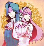  blue_hair couple fire_emblem fire_emblem:_kakusei hairband pink_hair serge_(fire_emblem) viole_(fire_emblem) 
