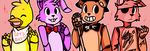  animated animatronic avian bear bird bonnie_(fnaf) bow_tie canine chica_(fnaf) chicken creepy eye_patch eyewear five_nights_at_freddy&#039;s fox foxy_(fnaf) freddy_(fnaf) lagomorph machine mammal mechanical microphone rabbit robot 