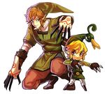  bad_id bad_pixiv_id black_eyes blonde_hair blue_eyes dual_persona earrings ezlo gloves grin hat jewelry kiru_(sorr5042) link multiple_boys pointy_ears smile the_legend_of_zelda the_legend_of_zelda:_skyward_sword the_legend_of_zelda:_the_minish_cap toon_link 