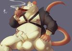  chubby cigar donryu genital_piercing harness leather male mammal musclegut nipple_piercing nipples pa penis penis_piercing piercing prince_albert rat rodent smoking solo 