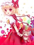  :d amashiro_natsuki bad_id bad_pixiv_id blonde_hair flandre_scarlet holding looking_at_viewer open_mouth pointy_ears red_eyes smile solo stuffed_animal stuffed_toy teddy_bear touhou wings 