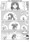  4koma 5girls absurdres angry arm_up ascot bat_wings battle black_wings bow braid chinese_clothes clenched_hand comic convention_greeting demon_wings emphasis_lines fangs flandre_scarlet from_behind gem greyscale hair_bow happy hat highres hong_meiling kazami_youka kazami_yuuka kinnikuman long_hair mob_cap monochrome multiple_girls no_eyes open_mouth puffy_short_sleeves puffy_sleeves remilia_scarlet short_hair short_sleeves slit_pupils standing star sweatdrop touhou translated twin_braids vampire wings yokochou 