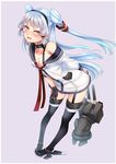  :3 amatsukaze_(kantai_collection) amatsukaze_(kantai_collection)_(cosplay) blue_hair blush breasts brown_eyes cleavage cosplay gloves hairband hiememiko highres kantai_collection long_hair looking_at_viewer machinery medium_breasts murakumo_(kantai_collection) off_shoulder open_mouth rensouhou-chan short_eyebrows solo thighhighs turret two_side_up 