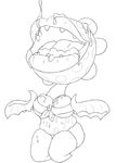  breasts crossgender cum cum_in_mouth cum_inside cum_on_breasts female mario_bros monochrome nintendo overweight petey_piranha sharp_teeth solo teeth unknown_artist video_games 