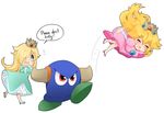  ass ass_grab bandaid blonde_hair blue_eyes blush bully_(mario) crown eyes_closed hair_over_one_eye kicking mario_(series) nintendo princess_peach rosalina_(mario) rosetta_(mario) royal royalty super_mario_3d_world super_mario_64 super_mario_bros. super_mario_galaxy 