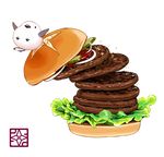  falling food hamburger lilac_(p-f_easy) meat no_humans original sparrow stacking 
