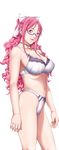  1girl bra breasts game_cg glasses hair_ribbon highres kusukawa_suzune large_breasts legs long_hair looking_at_viewer navel p/a:_potential_ability panties pink_eyes pink_hair ribbon sei_shoujo simple_background smile solo standing thighs underwear white_background 