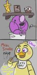  &lt;3 ambiguous_gender avian bird bonnie_(fnaf) butt chica_(fnaf) chicken cupcake five_nights_at_freddy&#039;s lagomorph mammal mt open_mouth purple_eyes rabbit 