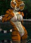  big_breasts bikini breasts edit feline female kung_fu_panda mammal master_tigress oystercatcher7 photo_manipulation photomorph pool smile stripes swimsuit thick_thighs tiger 