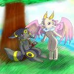  &lt;3 2014 blush blushes eeveelution girly grass invalid_tag male nintendo pok&eacute;mon senz sky sun umbreon video_games wings 