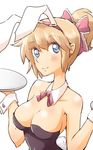  alice_margatroid animal_ears ascot bad_id bad_twitter_id bare_shoulders blonde_hair blue_eyes blush breasts bunny_ears bunny_girl bunny_tail bunnysuit fake_animal_ears hair_ribbon large_breasts light_smile non_(z-art) ponytail ribbon solo tail touhou wrist_cuffs 