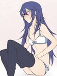  alternate_costume bad_id bad_twitter_id blue_eyes blue_hair blush bow bra fire_emblem fire_emblem:_kakusei flat_chest hair_between_eyes long_hair looking_at_viewer lucina panties pantyhose pantyhose_pull sitting solo symbol-shaped_pupils tusia underwear underwear_only 