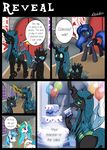  2014 blush cake changeling comic cutie_mark english_text equine feral food friendship_is_magic fur hair horn horse mammal my_little_pony nightmare_moon_(mlp) paper party pony princess_celestia_(mlp) queen_chrysalis_(mlp) text unicorn vavacung winged_unicorn wings 