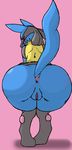  anus big_butt bigger_version_at_the_source blush butt cula female huge_butt looking_back lucario nintendo pok&eacute;mon presenting pussy raised_tail solo video_games 