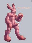  balloonie bdsm bondage bound inflatable lagomorph male mammal mot nude rabbit rubber shiny 