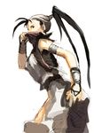  antenna_hair armlet bare_shoulders cowboy_shot from_side head_wings hip_vent ibuki_(street_fighter) kamdia looking_at_viewer ninja profile simple_background solo standing street_fighter street_fighter_iii_(series) vest white_background 