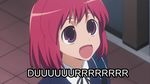  1girl blank_expression female highres image_macro kushieda_minori lol macro open_mouth purple_eyes red_hair redhead school_uniform short_hair solo text toradora! violet_eyes 