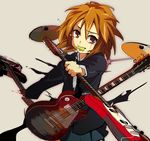  blood food guitar hirasawa_yui instrument ixy k-on! mouth_hold plectrum school_uniform solo takuan tears 