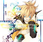  bad_id bad_pixiv_id blonde_hair blue_eyes headphones headset highres kagamine_len male_focus musical_note necktie saiyki solo vocaloid yellow_neckwear 