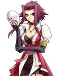  artist_request breasts choker cleavage corset elbow_gloves gloves gold_trim izayoi_aki jewelry large_breasts mask necklace non-web_source purple_hair short_hair_with_long_locks solo underbust yuu-gi-ou yuu-gi-ou_5d's 
