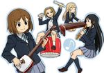  akiyama_mio bachi hirasawa_yui iefukurou instrument k-on! koto_(instrument) kotobuki_tsumugi multiple_girls pantyhose plectrum school_uniform shakuhachi shamisen taiko_drum tainaka_ritsu 