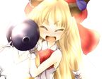  closed_eyes corocoma gourd horns ibuki_suika ribbon solo touhou 