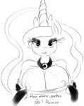  2014 anthro breasts equine female friendship_is_magic hair horn horse mammal my_litle_pony my_little_pony pony princess_luna_(mlp) smile zev 