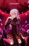  dark_sakura dress fate/stay_night fate_(series) highres long_hair matou_sakura red_eyes sheeg solo white_hair 