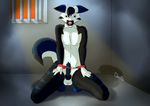  animal_genitalia balls bdsm bondage bound canine canine_penis deetz(artist) erection fox handcuffs kneeling knot locked_away looking_at_viewer male mammal nude penis prison rcfox shackles 