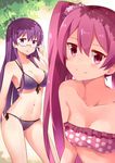  :o adjusting_eyewear akame_ga_kill! bandeau bare_shoulders bikini blush breasts cleavage collarbone front-tie_bikini front-tie_top glasses large_breasts long_hair looking_at_viewer mine_(akame_ga_kill!) mmrailgun multiple_girls navel pink_eyes pink_hair polka_dot polka_dot_bikini polka_dot_swimsuit purple_bikini purple_eyes purple_hair semi-rimless_eyewear sheele side-tie_bikini small_breasts smile swimsuit twintails under-rim_eyewear 