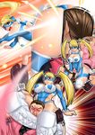  ass blonde_hair blush hibiki_dan judge_martin rainbow_mika street_fighter twintails 