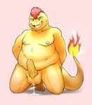  anthro charmander chubby cum erection feraligatr7 fire looking_at_viewer male nintendo penis pok&eacute;mon solo video_games 