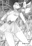  armor asou_yuuko bikini_armor closed_eyes greyscale highres long_hair monochrome mugen_senshi_valis scarf shoulder_pads skirt telnet valis zol 