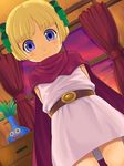  1girl belt bianca&#039;s_daughter bianca's_daughter blonde_hair blue_eyes blush cape child closed_mouth dragon_quest dragon_quest_v dress loli looking_down ribbon saikyou_anaheim short_hair smile solo 
