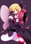  bare_shoulders black_gloves blonde_hair blue_eyes blush chiyo_(rotsurechiriha) detached_sleeves elbow_gloves genderswap genderswap_(mtf) gloves hair_ornament hair_ribbon happinesscharge_precure! hug long_hair multiple_girls phantom_(happinesscharge_precure!) pink_hair ponytail precure queen_mirage red_eyes ribbon short_hair skirt smile unlovely_(happinesscharge_precure!) very_long_hair wide_ponytail wings yuri 