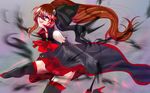  bad_id bad_pixiv_id black_gloves black_legwear blue_eyes boots elbow_gloves genderswap genderswap_(mtf) gloves grey_background hair_ornament hair_ribbon hairpin happinesscharge_precure! highres long_hair magical_girl miturousoku phantom_(happinesscharge_precure!) ponytail precure red_hair red_skirt ribbon skirt smile solo thigh_boots thighhighs unlovely_(happinesscharge_precure!) very_long_hair wide_ponytail zettai_ryouiki 