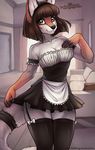  2014 anthro female iskra legwear maids_outfit mammal marsupial smile solo stockings wallaby 