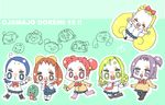  asuka_momoko bad_id bad_pixiv_id blonde_hair blush bow chibi fujiwara_hazuki harukaze_doremi long_hair majorika makihatayama_hana multiple_girls ojamajo_doremi open_mouth school_uniform segawa_onpu senoo_aiko short_hair side_ponytail sketch smile twintails 