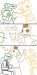  bear chica_(fnaf) comic dialog female freddy_(fnaf) hat human humor male mammal mechanical mike_schmidt security suit text the_weaver 