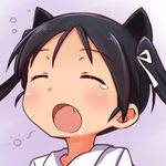  a9b_(louis814) animal_ears black_hair cat_ears closed_eyes fang francesca_lucchini hair_ribbon lowres open_mouth ribbon sleepy solo strike_witches tears twintails world_witches_series yawning 