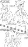 2014 anthro arashidrgn breasts bulge canine clothed clothing comic dialog english_text female fox fur hair krystal male mammal mind_control nintendo nipples open_mouth pussy star_fox text video_games 