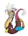  2014 alasou alpha_channel antlers cute discord_(mlp) draconequus facial_hair fangs friendship_is_magic goatee halo horn looking_at_viewer male my_little_pony plain_background red_eyes solo transparent_background wings yellow_sclera 