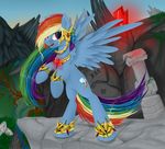  2014 equine female feral friendship_is_magic horse mammal my_little_pony pegasus rainbow_dash_(mlp) santagiera solo wings 