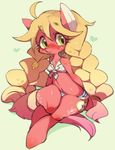  &lt;3 anthro apple big_macintosh_(mlp) blonde_hair blush braids breasts cleavage clothed clothing crossgender cutie_mark cutoffs denim_shorts equine female freckles friendship_is_magic fruit fur green_eyes hair hairband horse mammal my_little_pony navel plain_background pony ricosye shirt shorts sitting solo tied_shirt wheat 