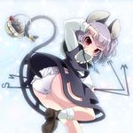 animal_ears ass capelet dowsing_rod grey_hair jewelry kayama_benio mouse mouse_ears mouse_tail nazrin panties pendant red_eyes short_hair solo tail touhou underwear white_panties 