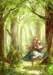  blonde_hair day dress forest kagerou_project kozakura_marry leaf long_hair nature no.18 outdoors plant red_eyes scenery solo tree very_long_hair 