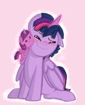  2014 blush chicasonic crossgender cuddling duo equine eyes_closed female friendship_is_magic glowing hair horn magic male mammal multi-colored_hair my_little_pony plushie purple_hair twilight_sparkle_(mlp) winged_unicorn wings 