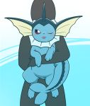  2018 ambiguous_gender anonymous blush carrying duo eeveelution feral hi_res human looking_at_viewer mammal nintendo nude one_eye_closed pisho pok&eacute;mon pok&eacute;mon_(species) simple_background tongue tongue_out vaporeon video_games 