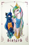  2014 equine female feral friendship_is_magic horn horse lovelyneckbeard mammal my_little_pony princess_celestia_(mlp) princess_luna_(mlp) sibling sisters winged_unicorn wings 