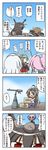 bow comic hair_bow hibiki_(kantai_collection) hiei_(kantai_collection) highres kantai_collection kasaneko long_hair multiple_girls nagato_(kantai_collection) pink_hair ponytail school_uniform serafuku shiranui_(kantai_collection) short_hair silver_hair size_difference translation_request twintails verniy_(kantai_collection) zuikaku_(kantai_collection) 